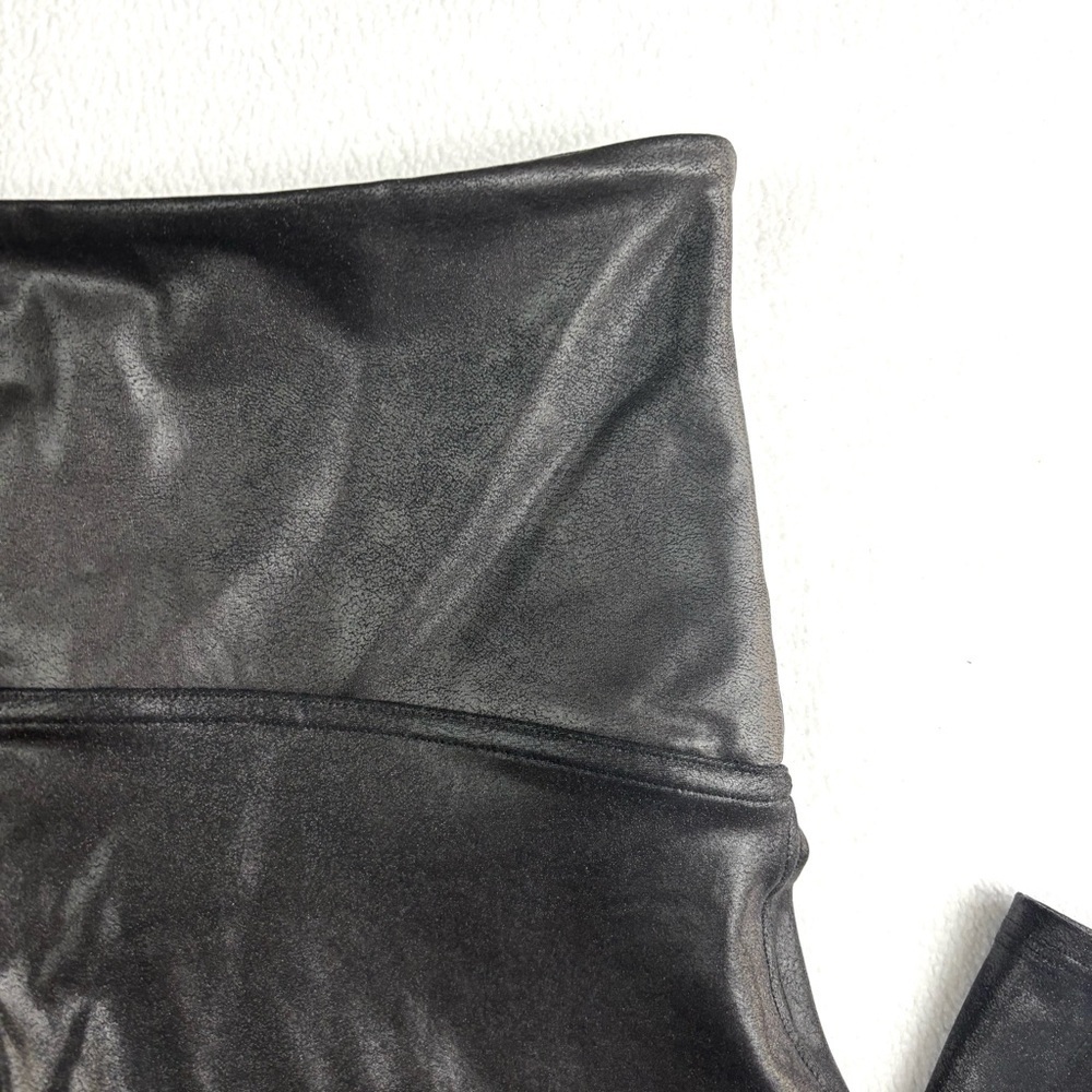 SPANX Faux Leather Moto Banded High Waist Ankle Compression Leggings Size 1X - Picture 9 of 15